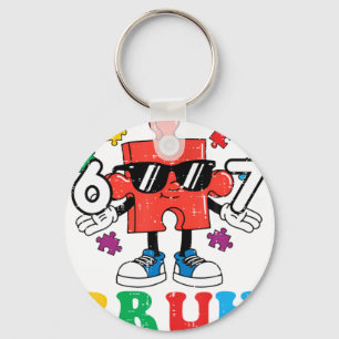 Autism Puzzle 6 7 Hand Bru Keychain