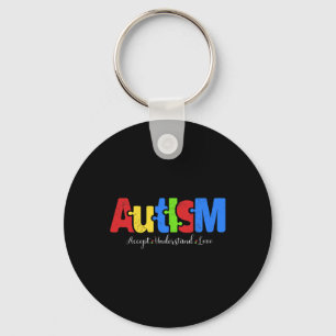 Autism Puzzle Accept Understand Love Autism Awaren Keychain