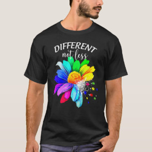 Autism Puzzle Awareness Sunflower Different Not L T-Shirt