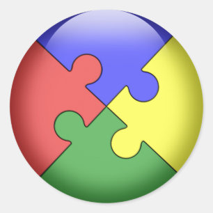 Autism Puzzle Ball Classic Round Sticker