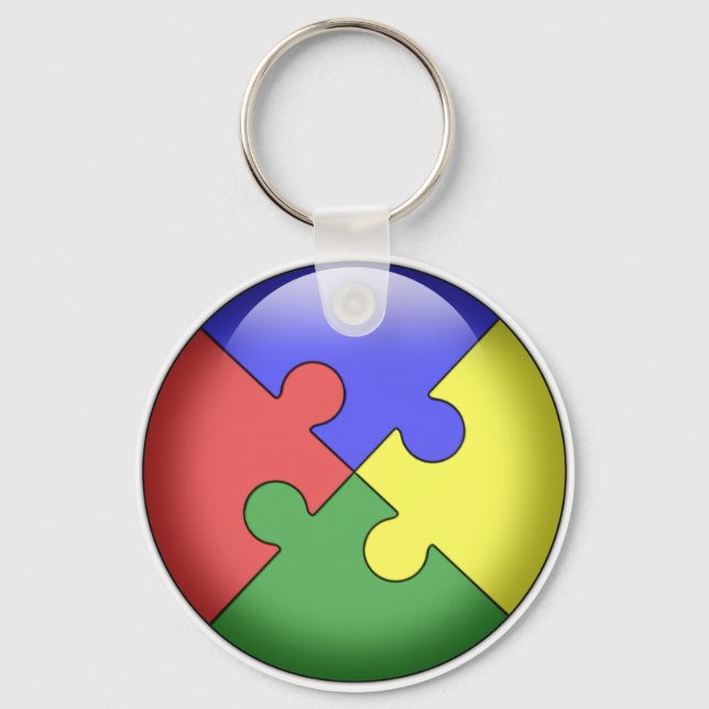 Autism Puzzle Ball Keychain (Front)