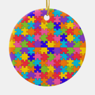 autism puzzle ceramic ornament