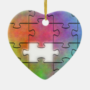 Autism Puzzle -  Heart Ornament