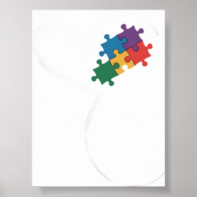 Autism Puzzle Love Autism Awarenes Poster (Front)