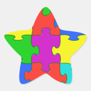 Autism puzzle love star sticker