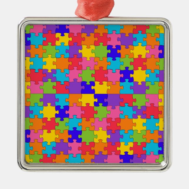 autism puzzle metal ornament (Front)