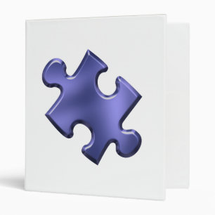 Autism Puzzle Piece Blue Binder