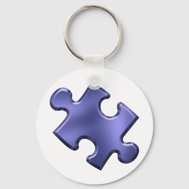 Autism Puzzle Piece Blue Keychain (Front)