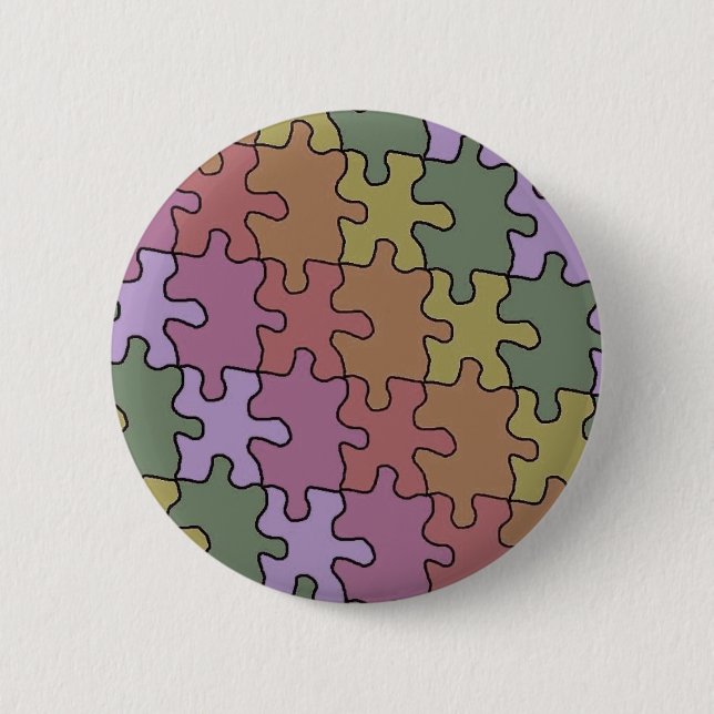autism puzzle pieces 35 2 inch round button (Front)