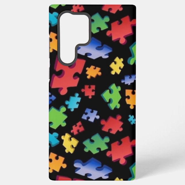 Autism Puzzle Pieces Samsung Galaxy S22 Ultra Case (Back)