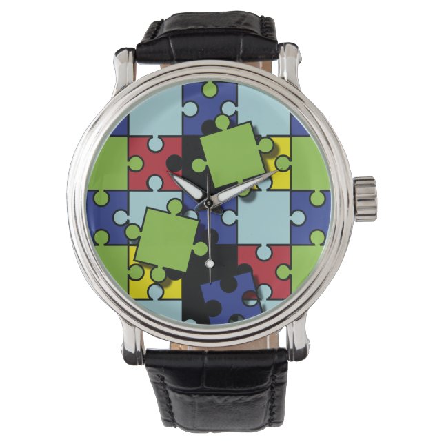 Autism Puzzle Pieces Watch (Front)