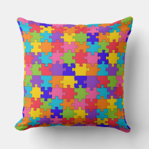 autism puzzle throw pillow
