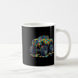 Autism Puzzles Drip Monster Truck Autism Awareness Coffee Mug