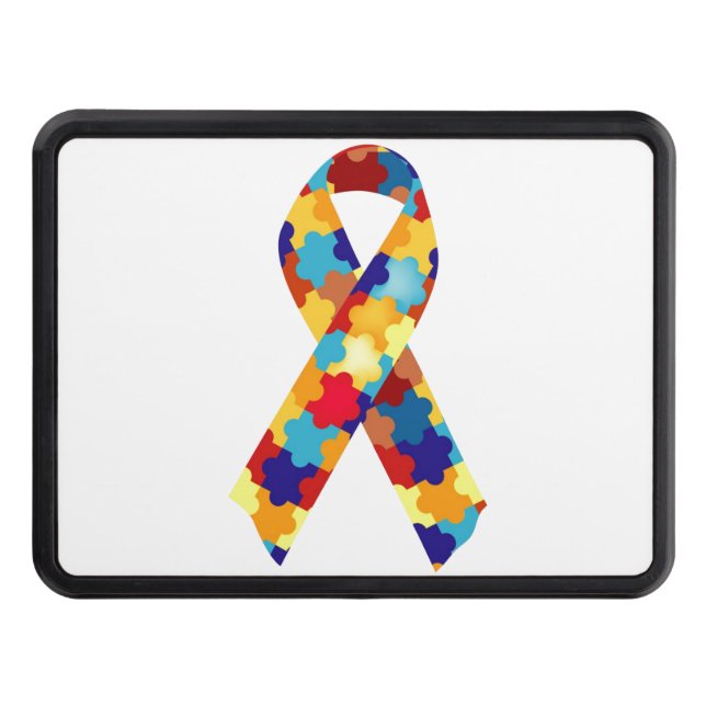 Autism Puzzles Trailer Hitch Cover (Front)