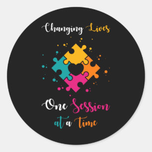 Autism Quote Changing Lives On Session Classic Round Sticker
