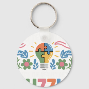 Autism Rainbow Autistic Pride Inclusion ADH Keychain
