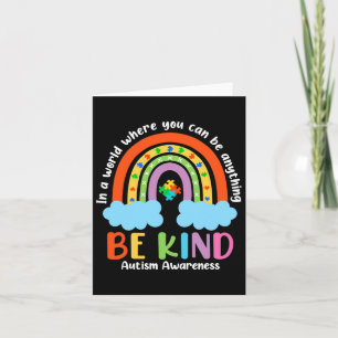 Autism Rainbow Be Kind Autism Awareness Month Kids Card