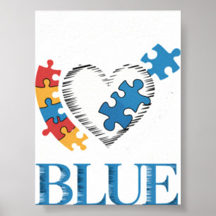 Autism Rainbow In April We Wear Blue Autism Awaren Poster
