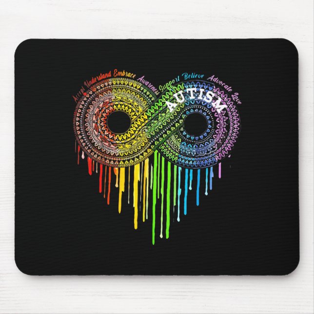Autism Rainbow Infinity Symbol Asd Awareness  Mouse Pad (Front)