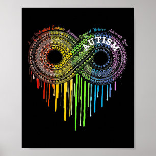Autism Rainbow Infinity Symbol Asd Awareness Poster
