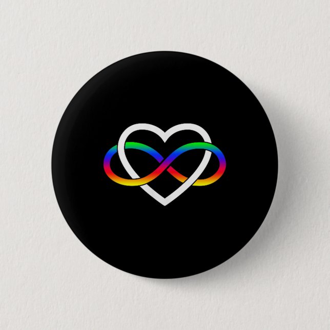 Autism Rainbow Infinity Symbol Autism Infinity Hea 2 Inch Round Button (Front)