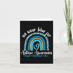 Autism Rainbow Leopard April We Wear Blue Autism A Card