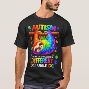 Autism rainbow sloth seeing the world from a T-Shirt