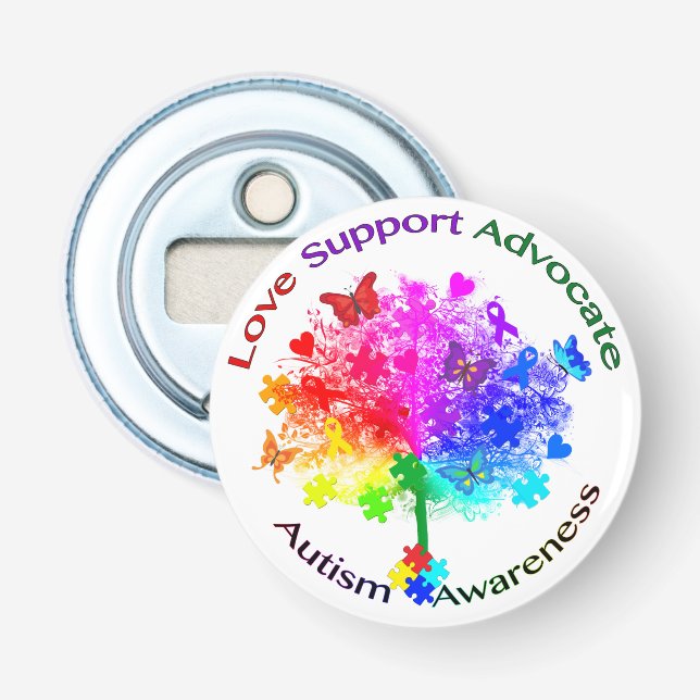 Autism Rainbow Tree Bottle Opener (Front)