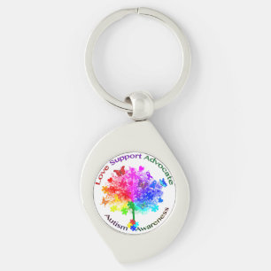 Autism Rainbow Tree Keychain