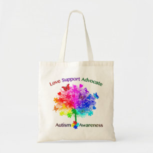 Autism Rainbow Tree Tote Bag