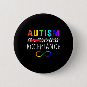 Autism - Red Instead - Acceptance Not Awareness  2 Inch Round Button