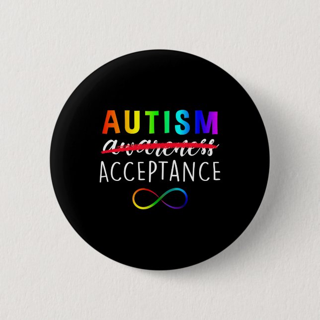 Autism - Red Instead - Acceptance Not Awareness  2 Inch Round Button (Front)