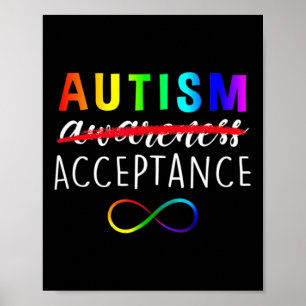 Autism Red Instead Acceptance Not Awareness Poster