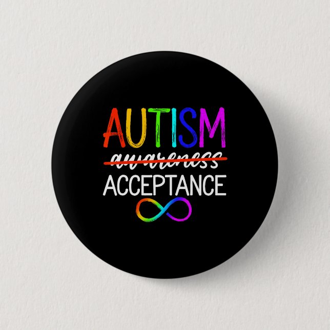 Autism - Red Instead - Acceptance Not Awareness #r 2 Inch Round Button (Front)