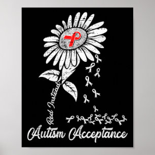 Autism - Red Instead - Acceptance Not Awareness #r Poster