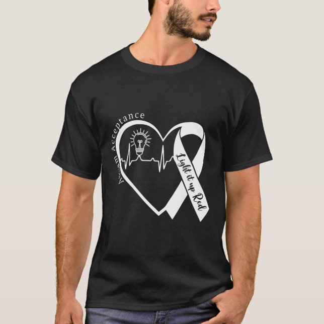 Autism - Red Instead - Acceptance Not Awareness #r T-Shirt (Front)