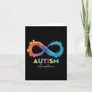 Autism Red Instead Infinity Symbol Autistic Accept Card