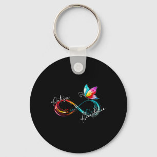 Autism Red Instead Infinity Symbol Autistic Accept Keychain