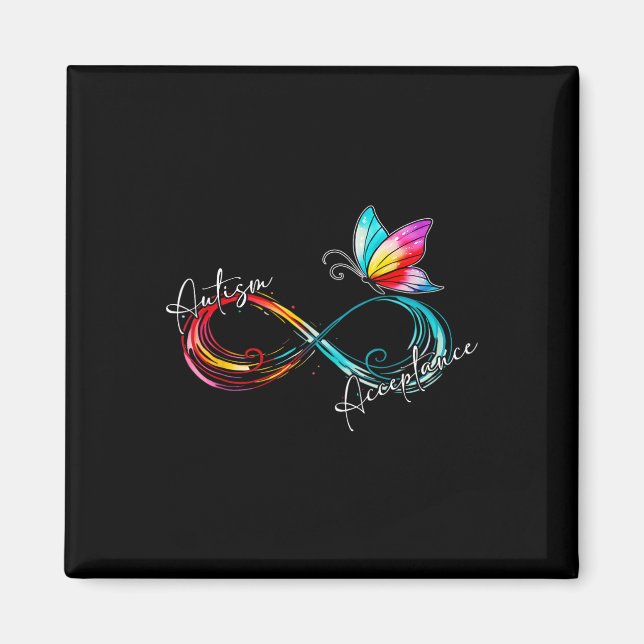 Autism Red Instead Infinity Symbol Autistic Accept Magnet (Front)