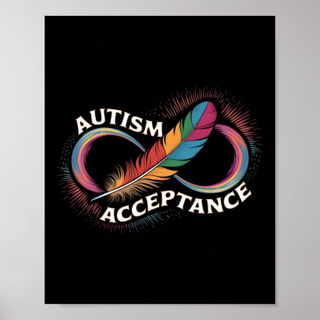 Autism Red Instead Infinity Symbol Autistic Accept Poster (Front)