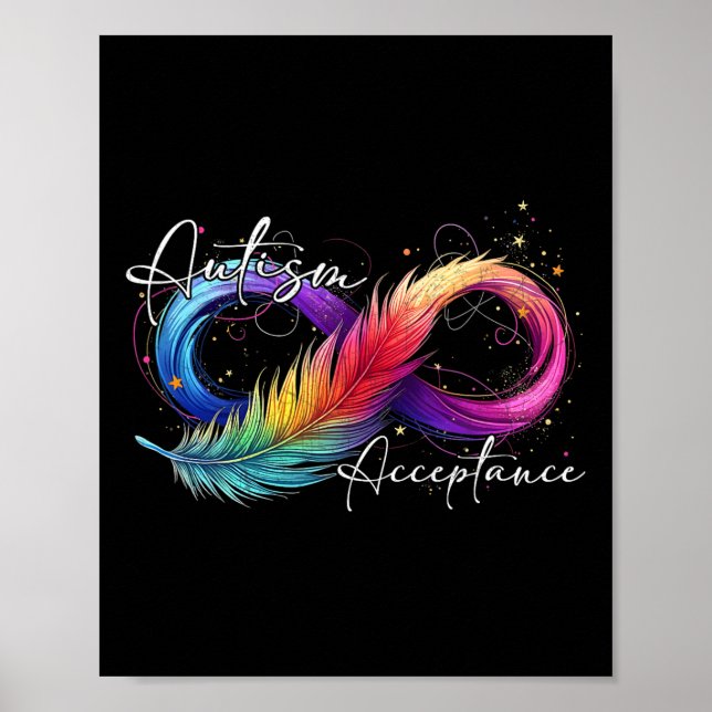 Autism Red Instead Infinity Symbol Autistic Accept Poster (Front)