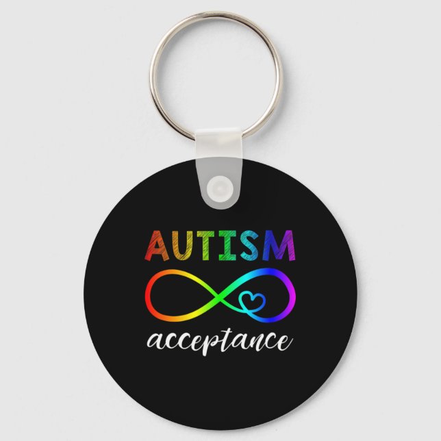 Autism - Red Instead Inifinity - Acceptance  Keychain (Front)
