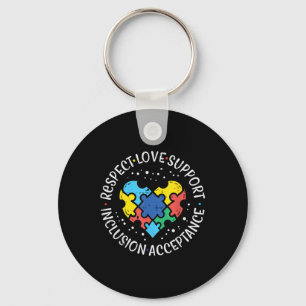 Autism Respect Love Inclusion Acceptance Awareness Keychain