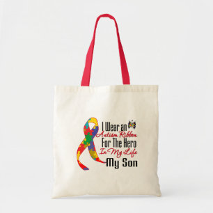 Autism Ribbon Hero in My Life My Son Tote Bag