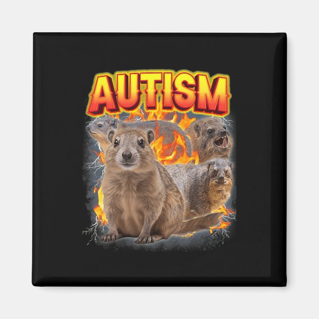 Autism Rock Hyrax Inappropriate Funny Oddly Specif Magnet (Front)