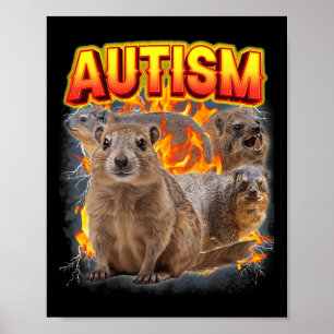 Autism Rock Hyrax Inappropriate Funny Oddly Specif Poster