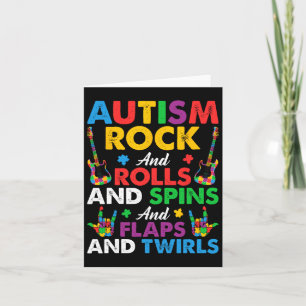 Autism Rock Roll Spin Twirls Guitar Puzzle Neurodi Card