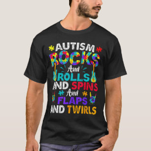 Autism Rocks And Rolls Funny Autism Awareness Mont T-Shirt