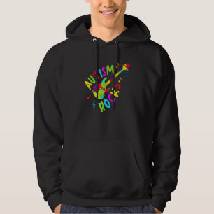 Autism Rocks Autism Awareness Guitar Puzzle Pieces Hoodie