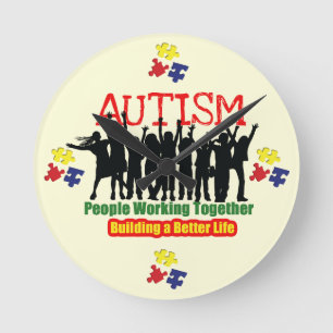 Autism Round (Medium) Clock